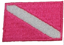 Dive Flag Patch - 1.5 x 1 SMALL BRIGHT PINK - 10 patches