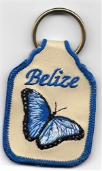 Belize Butterfly Key Ring Tan