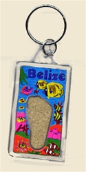 Belize Lucite keychain with sand