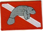 Manatee Dive Flag Patch - With Stick on Backing - Wholesale