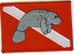 Manatee Dive Flag Patch - With Stick on Backing - WHOLESLAE