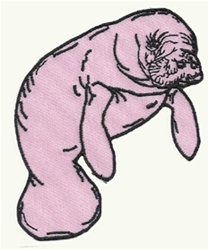 MANATEE PATCH - PINK- IN THE SHAPE OF A MANATE