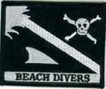 Beach Diver Flag Patch - Black and White