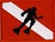 Scuba Flag Patch with Shadow of Diver