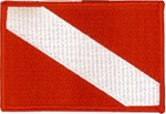 Dive Flag Patch - 2.5 x 3.5 - 20 Patches Wholesale - Stick On Backing