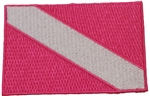 Dive Flag Patch- Bright Pink -  2.5 x 3.5 - Has Stick On Backing