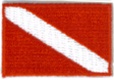 Dive Flag Patch - 1.5 x 1 SMALL stick on patches - 10 patches