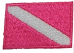 Dive Flag Patch - 1.5 x 1 SMALL BRIGHT PINK - 10 patches