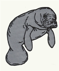 MANATEE PATCH -Gray IN THE SHAPE OF A MANATEE