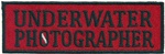 UNDERWATER PHOTOGRAPHER - Red and Black stick on patch