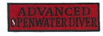 ADVANCED OPENWATER DIVER - Red and Black stick on patch
