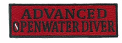 ADVANCED OPENWATER DIVER - Red and Black stick on patch