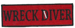 WRECK DIVER - Red and Black stick on patch-