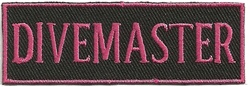 DIVEMASTER - EMBROIDERED PATCH - PINK AND BLACK