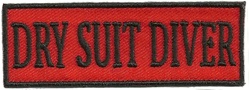 DRY SUIT DIVER - EMBROIDERED PATCH - BLACK AND RED