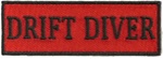 DRIFT DIVER- 3" X 1" EMBROIDERED PATCH - BLACK AND RED