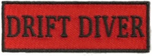 DRIFT DIVER- 3" X 1" EMBROIDERED PATCH - BLACK AND RED