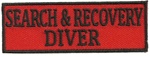 SEARCH AND RECOVERY DIVER- EMBROIDERED PATCH - BLACK AND RED