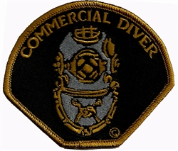 COMMERCIAL DIVER - HELMET PATCH - Black -Wholesale 10 patches-BLACK -Wholesale