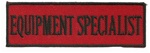 EQUIPMENT SPECIALIST - 4" X 1.25" - BLACK AND RED WITH STICK ON BACKING.