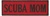 SCUBA MOM - 4" X 1.25" - BLACK AND RED WITH STICK ON BACKING.
