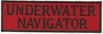 UNDERWATER NAVIGATOR - 4" X 1.25" - BLACK AND RED WITH STICK ON BACKING.