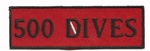 500 DIVES- 4" X 1.25" - BLACK AND RED WITH STICK ON BACKING.