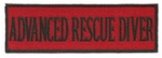 ADVANCED RESCUE DIVER 4" X 1.25" - BLACK AND RED WITH STICK ON BACKING.