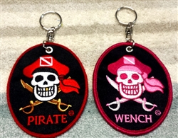 WENCH KEY RING AND PIRATE KEY RING SET