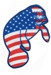 MANATEE - RED WHITE AND BLUE - PRINTED PATCH