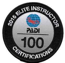 PADI ELITE INSTRUCTOR 100 CERTIFICATIONS -2016