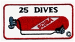 25 Dives Scuba Tank Patch